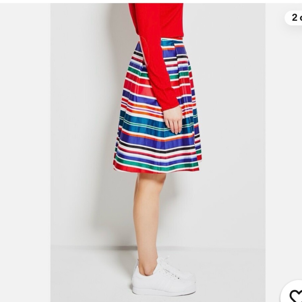 PINK TARTAN RED MULTICOLOURED STRIPED PLEATED LINED SKIRT, PREPPY, POCKETS SZ 0